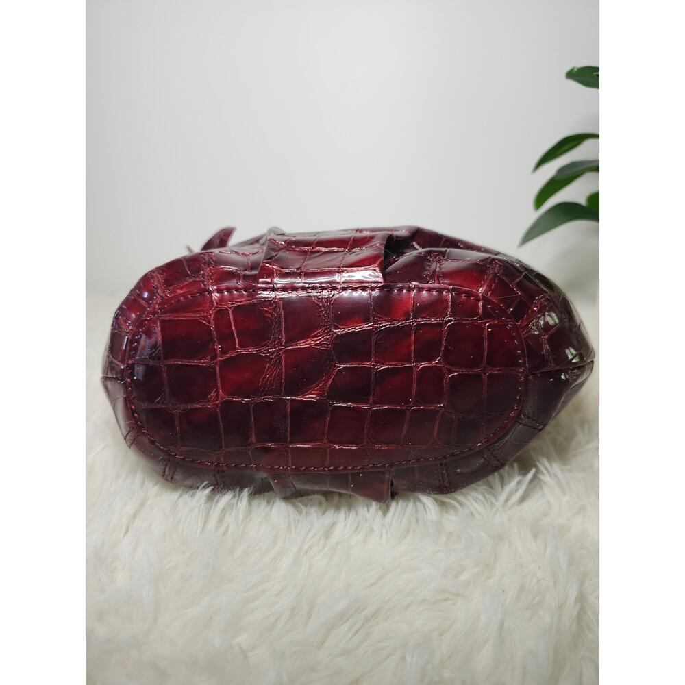 Brighton NWOT Angelina Satchel Burgundy Leather Silver Whimsigoth Heart - Picture 6 of 16